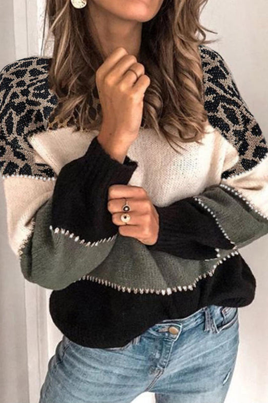 Heidi-Mode | Fashion Street Gestreifte Patchwork O-Ausschnitt Pullover
