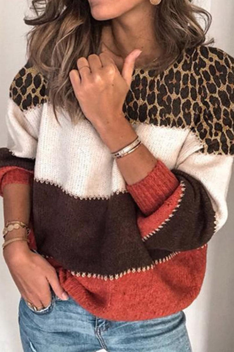 Heidi-Mode | Fashion Street Gestreifte Patchwork O-Ausschnitt Pullover