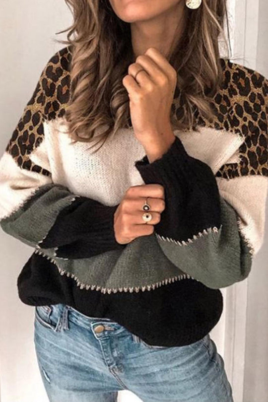Heidi-Mode | Fashion Street Gestreifte Patchwork O-Ausschnitt Pullover