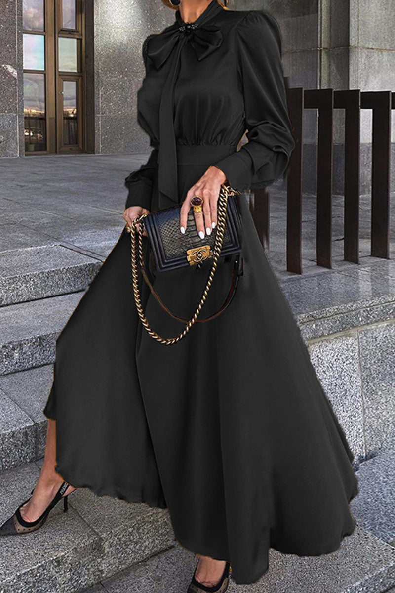 Heidi-Mode | Mode Elegant Einfarbig O-Ausschnitt Abendkleid