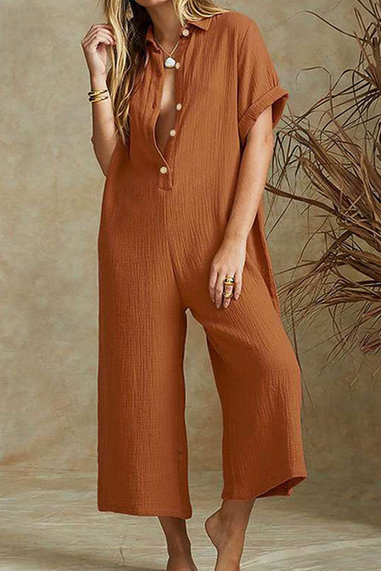 Entspannter Jumpsuit mit Reverskragen