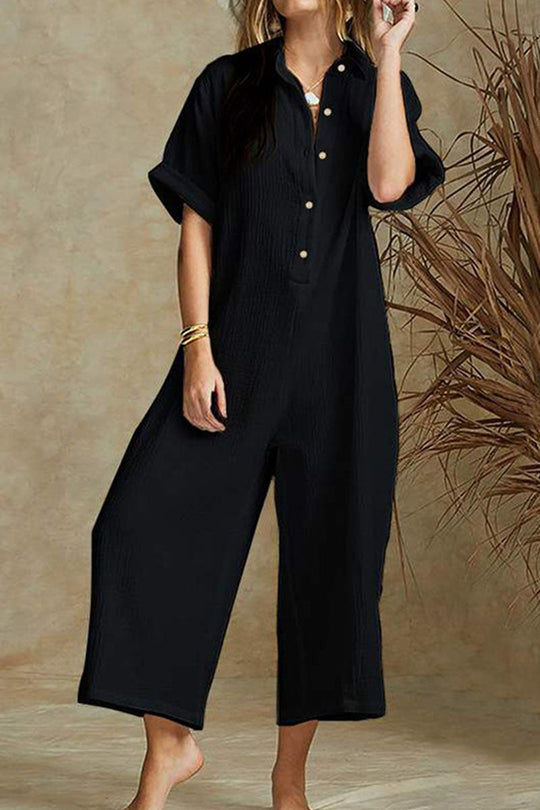 Entspannter Jumpsuit mit Reverskragen