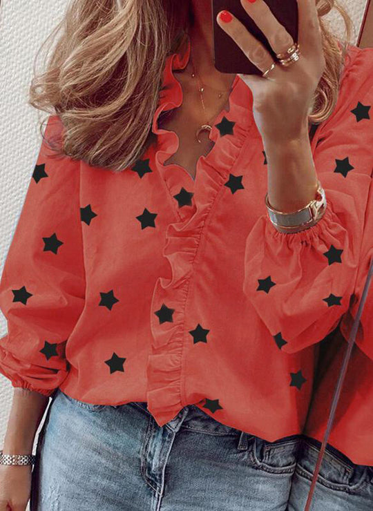 Heidi-Mode | Langarm-Rüschenshirt Bluse