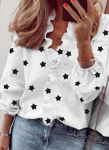 Heidi-Mode | Langarm-Rüschenshirt Bluse