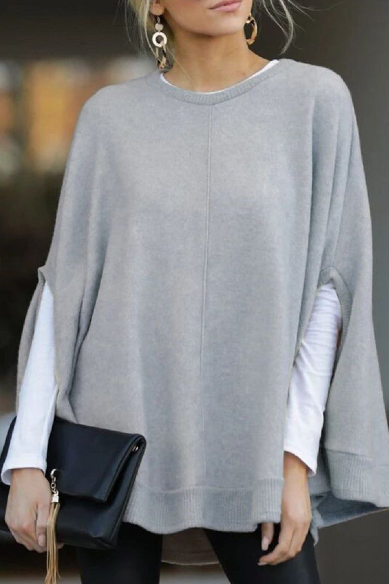 Heidi-Mode | Lässige Einfarbige Pullover O-Ausschnitt Pullover - 5 Farben