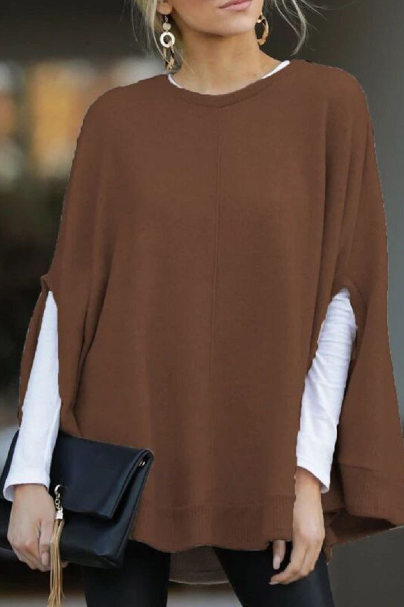 Heidi-Mode | Lässige Einfarbige Pullover O-Ausschnitt Pullover - 5 Farben
