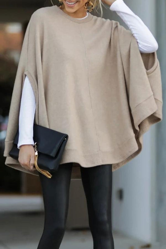 Heidi-Mode | Lässige Einfarbige Pullover O-Ausschnitt Pullover - 5 Farben