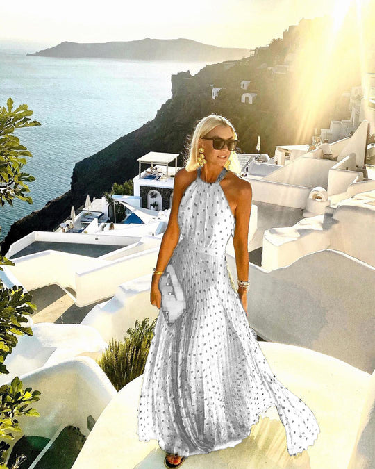 Heidi-Mode | Elegante Boho Maxi Kleid mit Falten