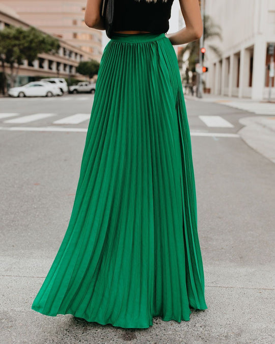 Heidi-Mode | Langer Plisseerock mit Hoher Taille