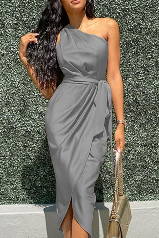 Heidi-Mode | Berühmtheiten Solide Asymmetrisch Der Skolette Bleistiftrock Kleid