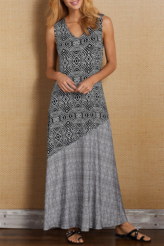 Heidi-Mode | Elegant Print V-Ausschnitt A-Linien Kleider