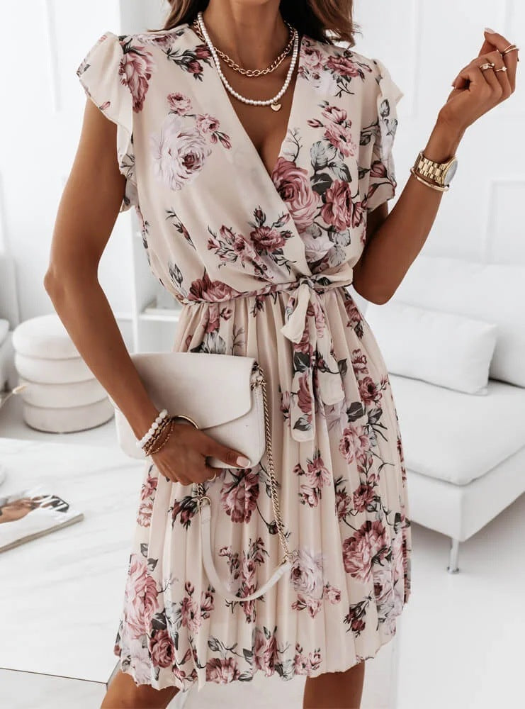Heidi-Mode | Sommerliche Blumenkleid mit Falten