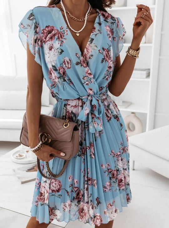 Heidi-Mode | Sommerliche Blumenkleid mit Falten