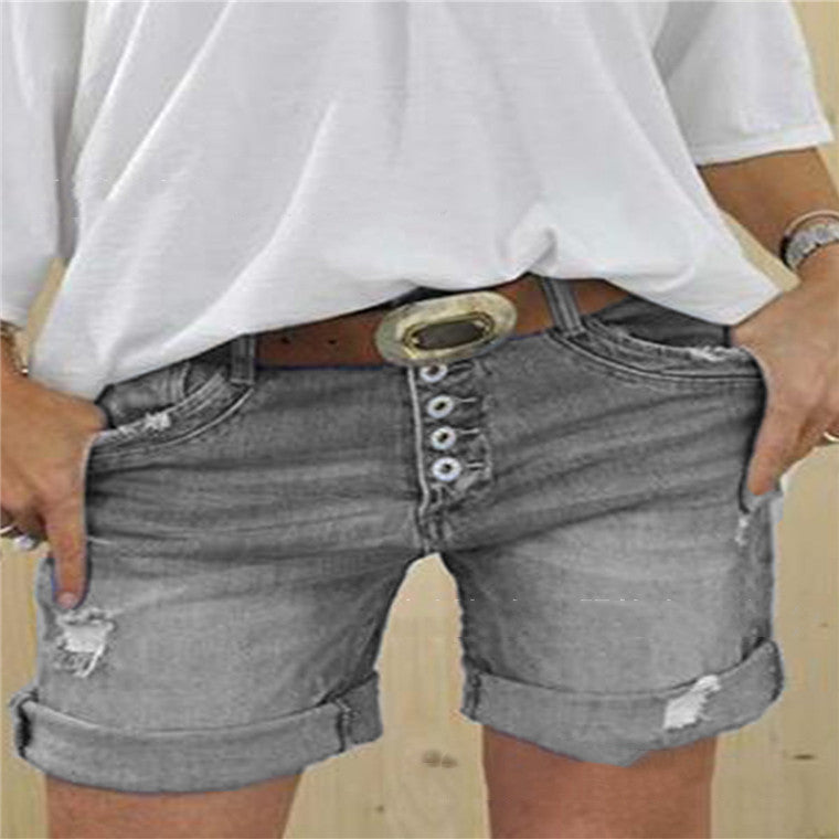 Heidi-Mode | Damen Ripped Denim Shorts
