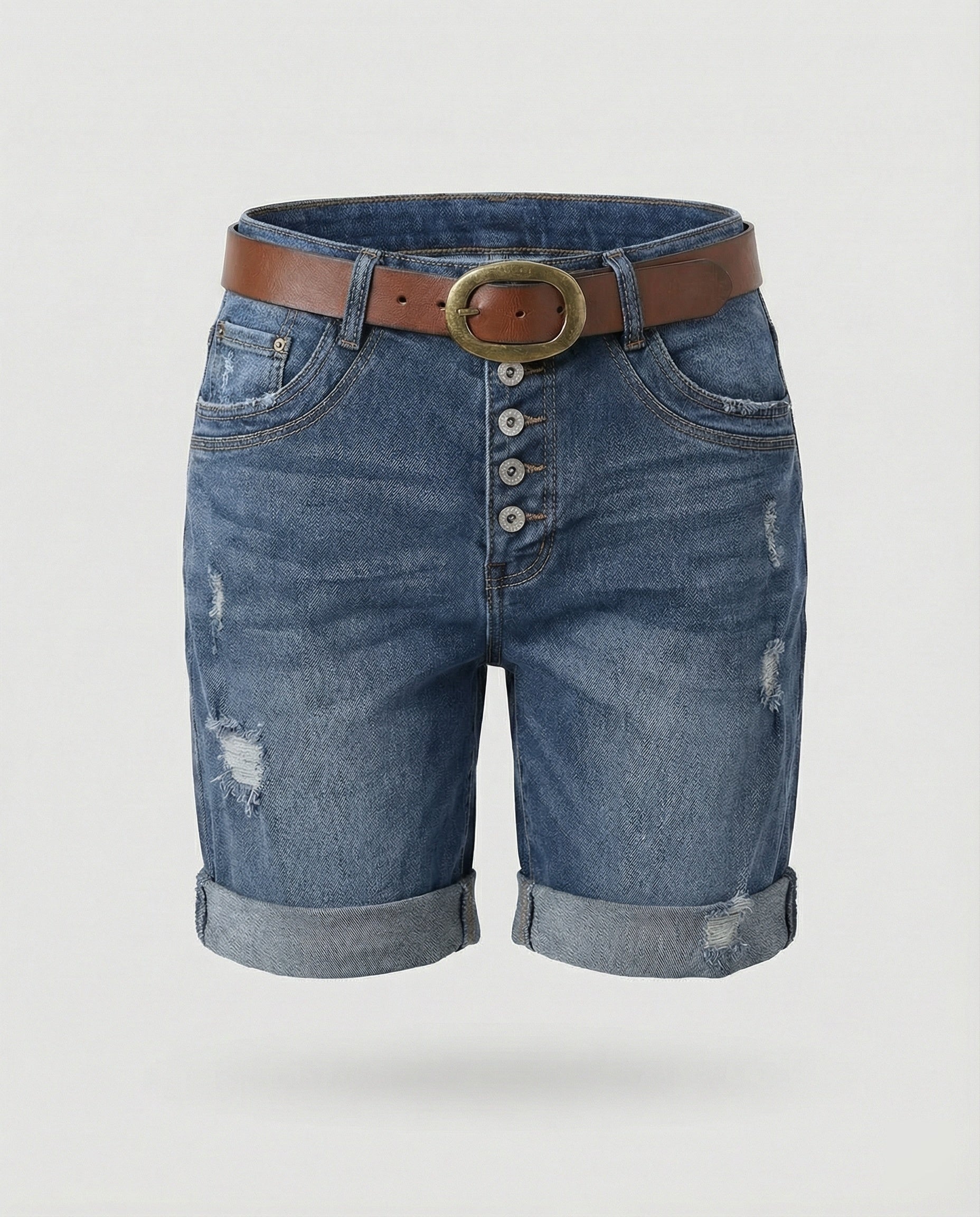 Heidi-Mode | Damen Ripped Denim Shorts
