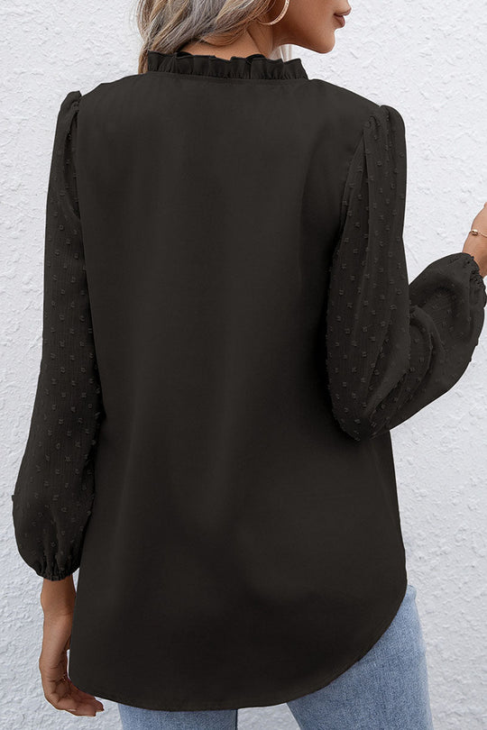 Heidi-Mode | Modisch Lässig Einfarbig Patchwork V-Ausschnitt Tops- 3 Farben