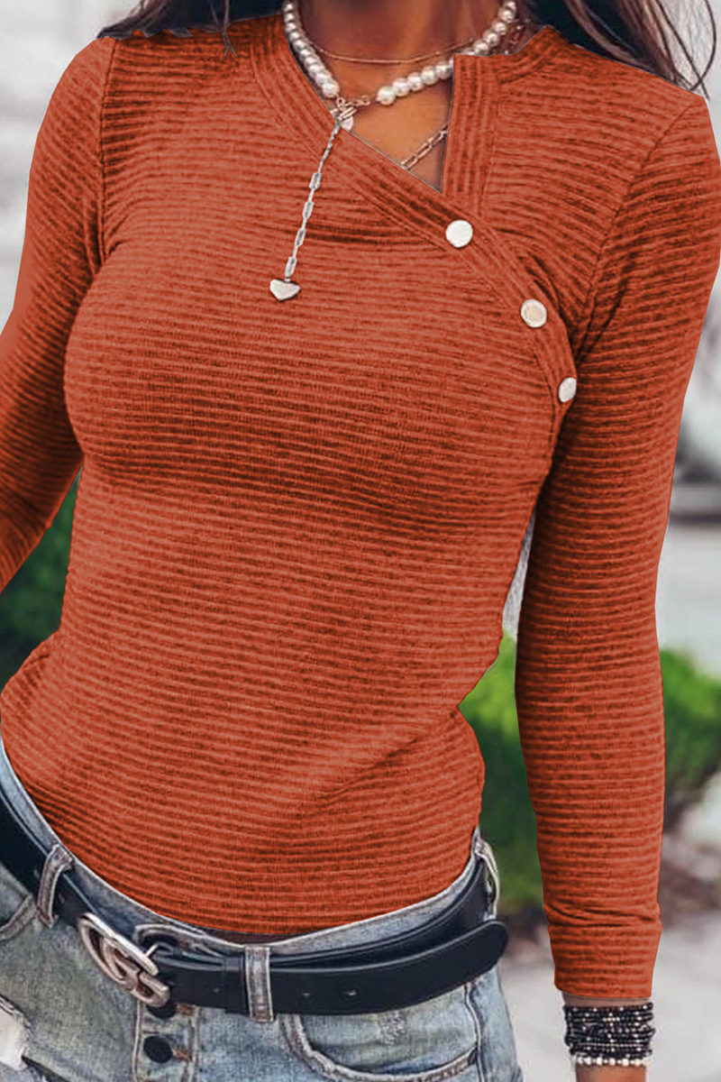 Heidi-Mode | Gestreifte Asymmetrische Oberteile mit Nietenkragen