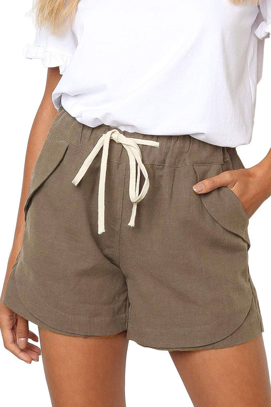 Shorts mit Kordelzug in der Taille und schrägen Taschen