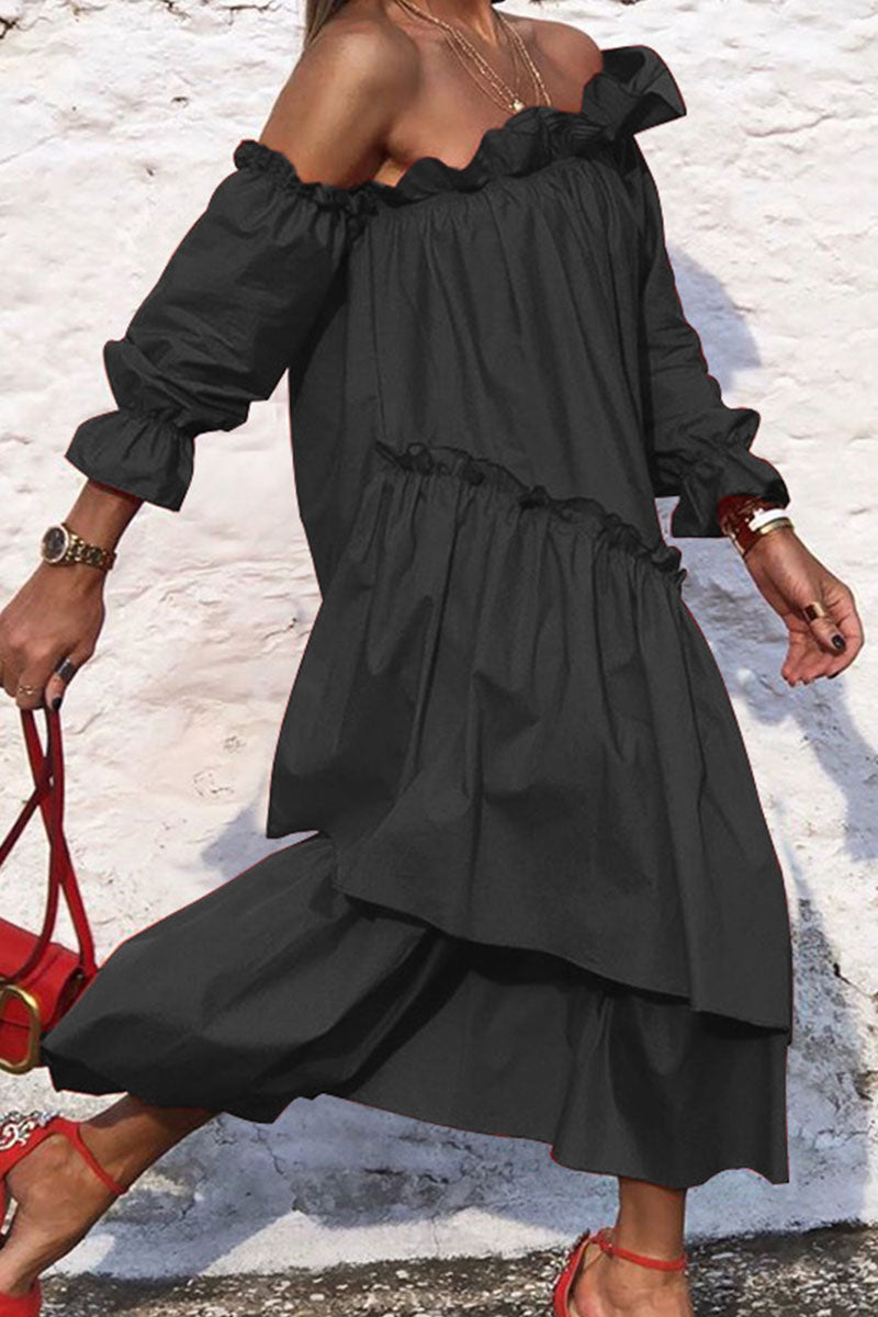 Heidi-Mode | Plissiertes Off Shoulder Kleid