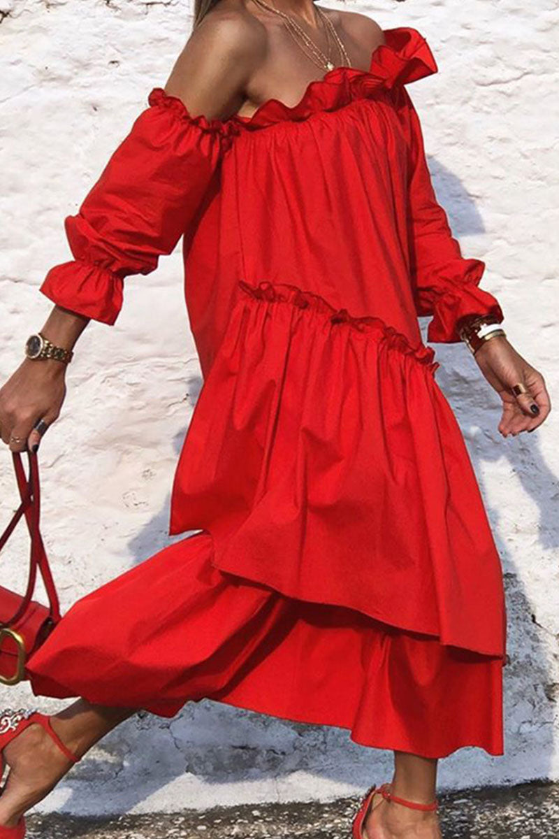 Heidi-Mode | Plissiertes Off Shoulder Kleid