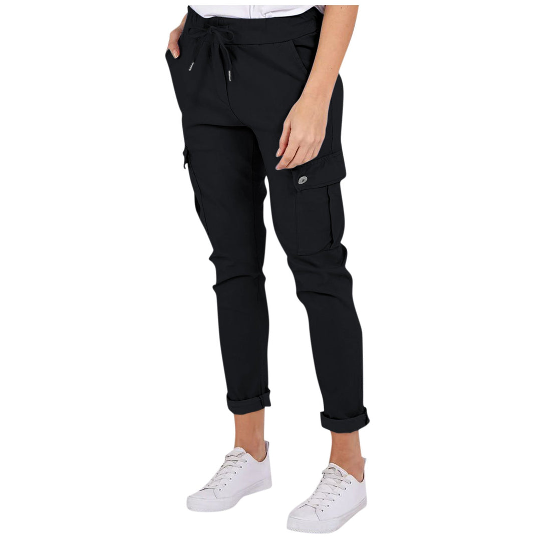 Heidi-Mode | Damen Cargo-Hosen mit Taschen und Kordelzug