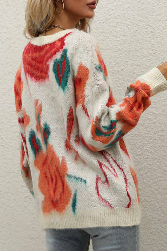 Heidi-Mode | Lässige Druck Basic O-Hals Tops Sweatshirt