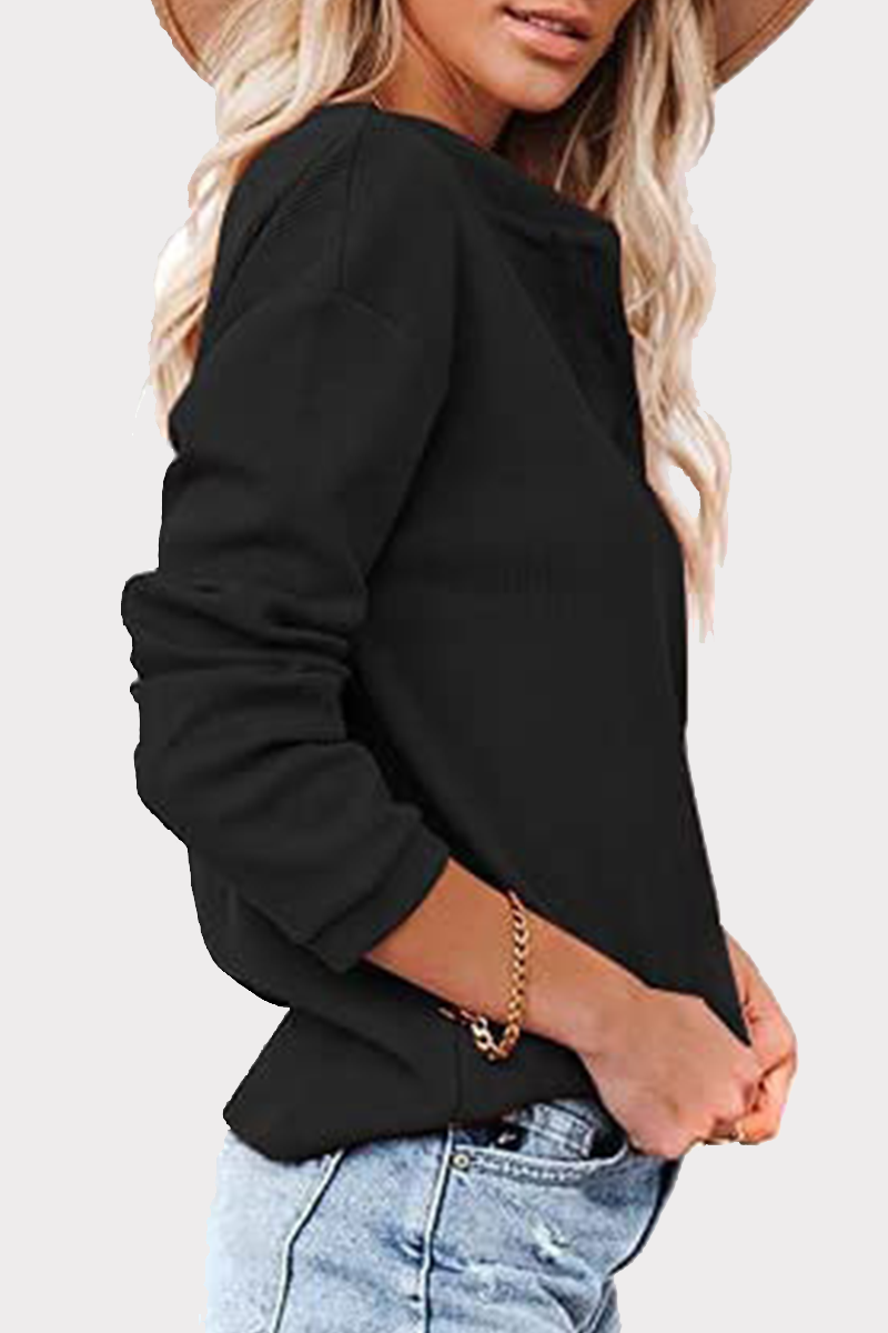 Heidi-Mode | Lässige Einfarbige Patchwork Schnallen O-Ausschnitt Tops - 6 Farben