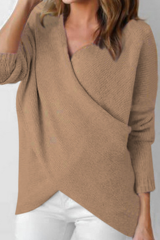 Heidi-Mode | Lässige Feste Geteilte Joint V-Ausschnitt Tops