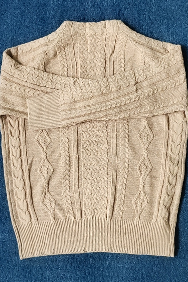 Heidi-Mode | Lässiger Solider Patchwork Schnallen Halb A Stehkragen Pullover