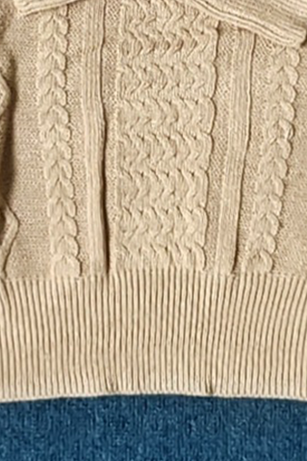 Heidi-Mode | Lässiger Solider Patchwork Schnallen Halb A Stehkragen Pullover