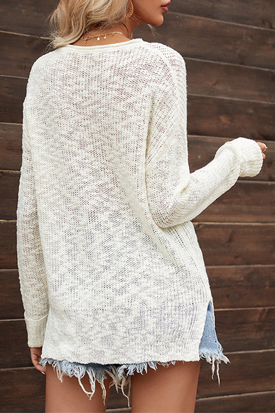 Heidi-Mode | Lässiger Solider Kordelzug Basic V-Ausschnitt Tops Pullover