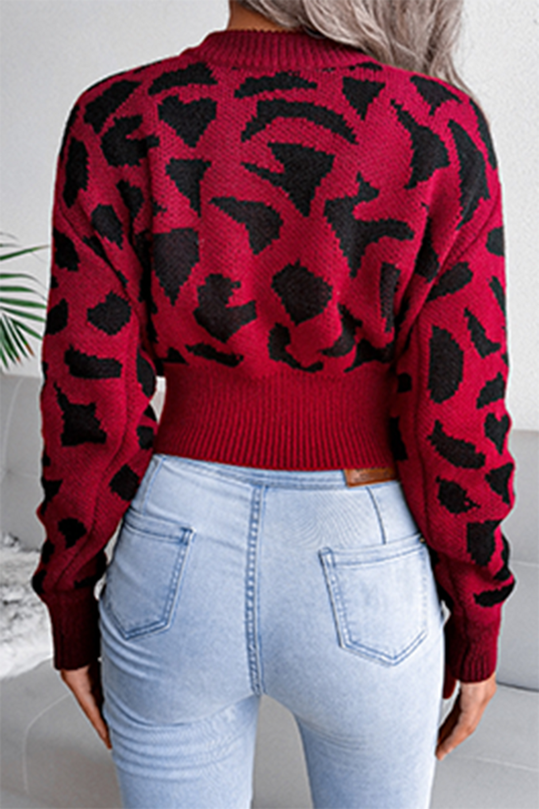 Heidi-Mode | Lässige Druck Patchwork Kontrast O-Hals Tops