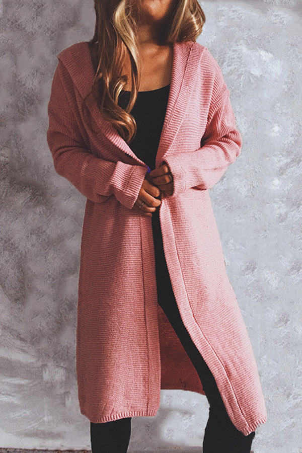 Heidi-Mode | Freizeit Solide Knöpfe Basisch Kapuze Kragen Oberbekleidung Pullover