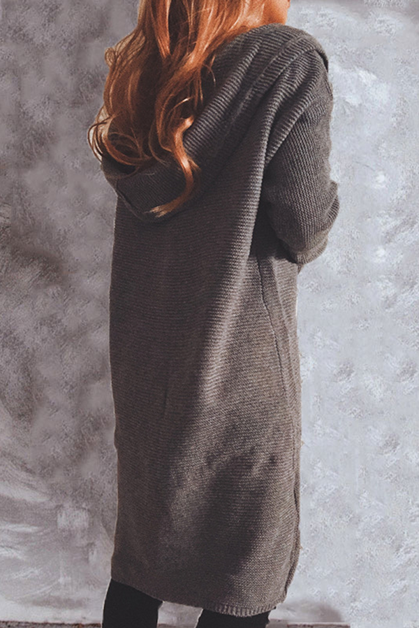 Heidi-Mode | Freizeit Solide Knöpfe Basisch Kapuze Kragen Oberbekleidung Pullover