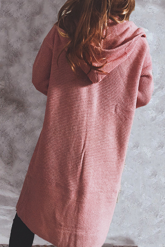 Heidi-Mode | Freizeit Solide Knöpfe Basisch Kapuze Kragen Oberbekleidung Pullover