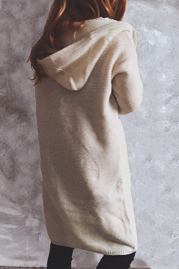 Heidi-Mode | Freizeit Solide Knöpfe Basisch Kapuze Kragen Oberbekleidung Pullover