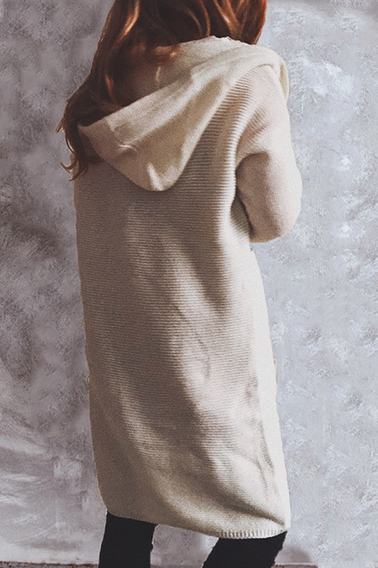 Heidi-Mode | Freizeit Solide Knöpfe Basisch Kapuze Kragen Oberbekleidung Pullover