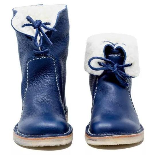 Heidi-Mode | Wasserdichte Lederstiefel mit warmem Wollfutter