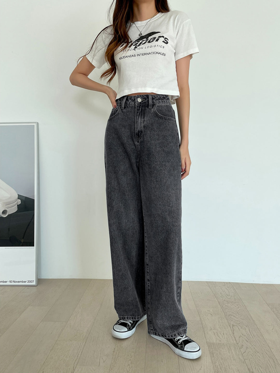 Heidi Mode | High-Waist Washed Weite Jeans