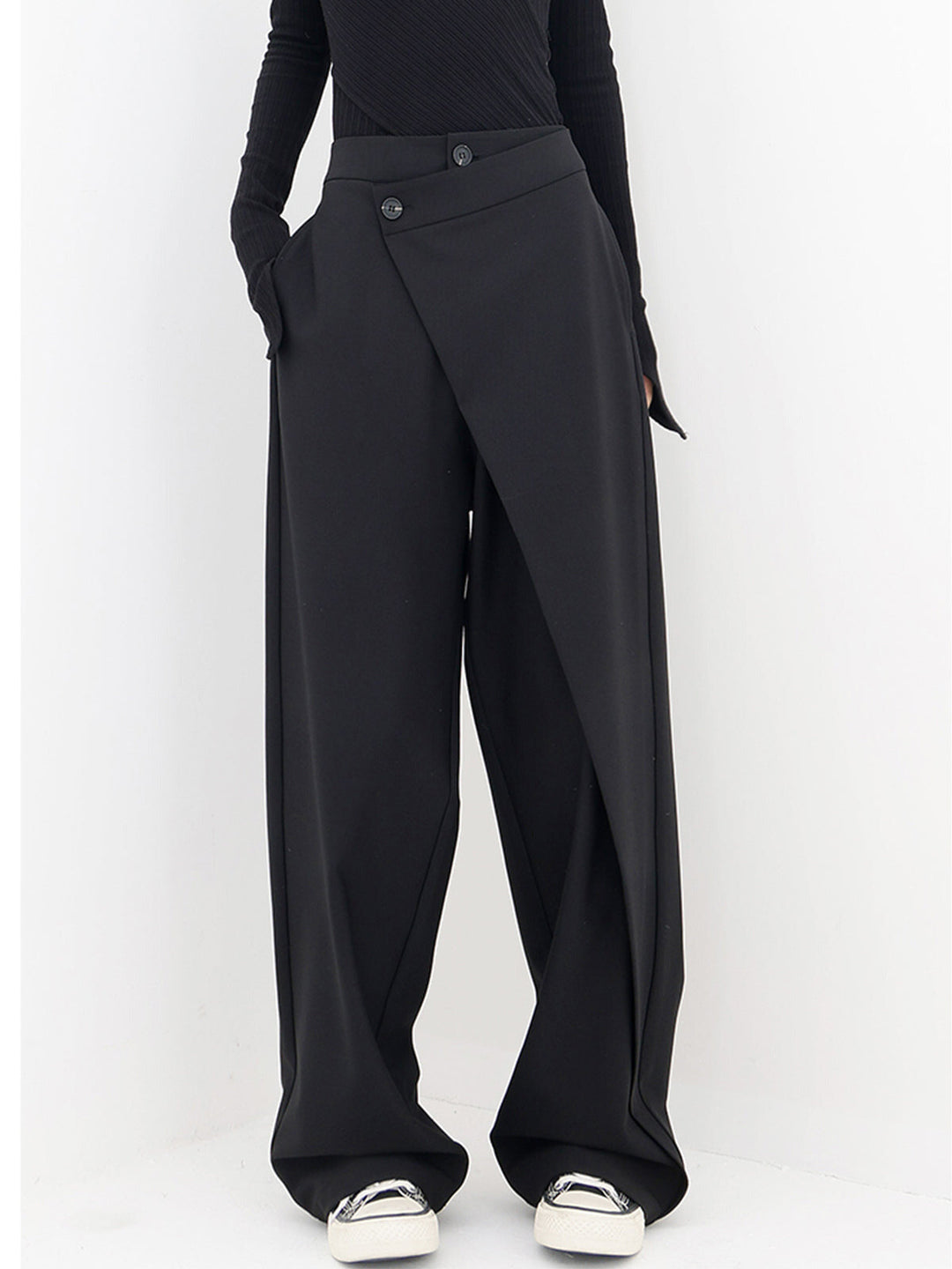 Schwarze Baggy-Hose für Damen