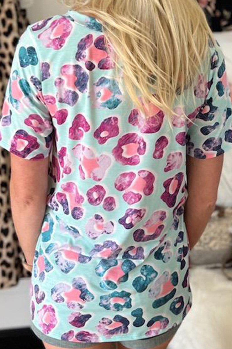 Heidi-Mode | Lässige Druck Patchwork V-Ausschnitt T-Shirts