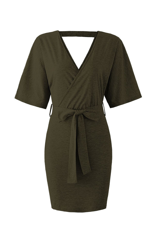 Heidi-Mode | Fashion Solid Hollowed Out V-Ausschnitt Bleistiftrock Kleider - 4 Farben