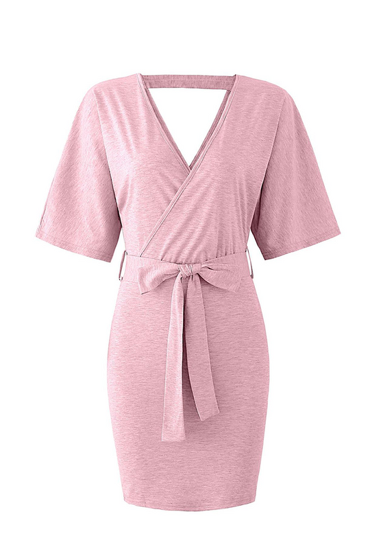 Heidi-Mode | Fashion Solid Hollowed Out V-Ausschnitt Bleistiftrock Kleider - 4 Farben