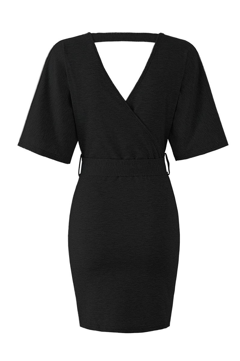 Heidi-Mode | Fashion Solid Hollowed Out V-Ausschnitt Bleistiftrock Kleider - 4 Farben