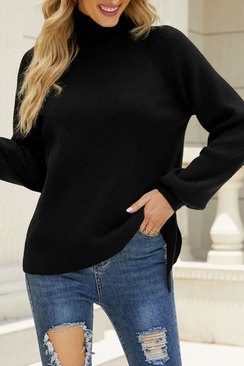 Heidi-Mode | Lässige Einfarbige Frenulum O-Ausschnitt Pullover - 5 Farben