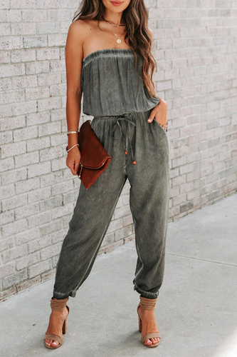 trägerloser Jumpsuit mit verstellbarem Zugband