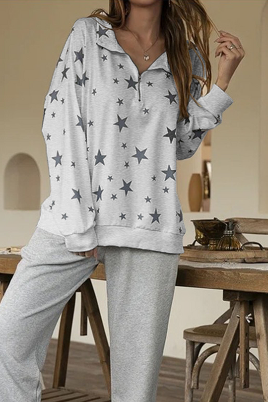 Heidi-Mode | Mode Druck Patchwork Reißverschluss Kragen Sweatshirts