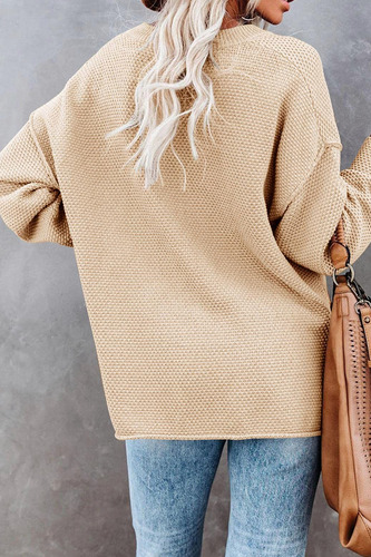 Heidi-Mode | Lässiger Gestreifter Schnallen V-Ausschnitt Pullover - 4 Farben