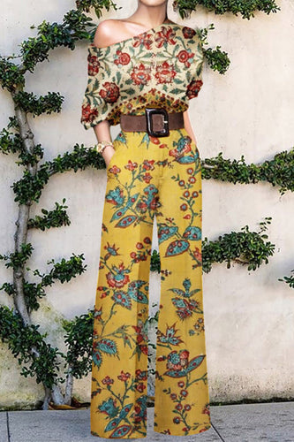 Heidi-Mode | Mode Casual Druck Ohne Gürtel Ein Schulter Lockere Overall - 7 Farben