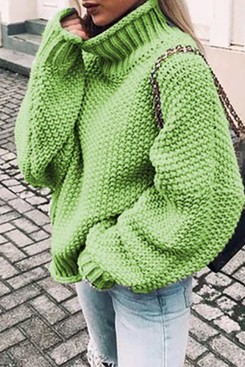 Heidi-Mode | Mode Casual Unifarben Patchwork Rollkragenpullover- 14 Farben